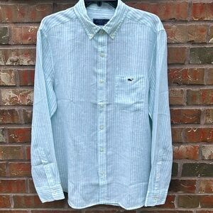 Vineyard Vines Light Blue Striped Casual Button Down Shirt